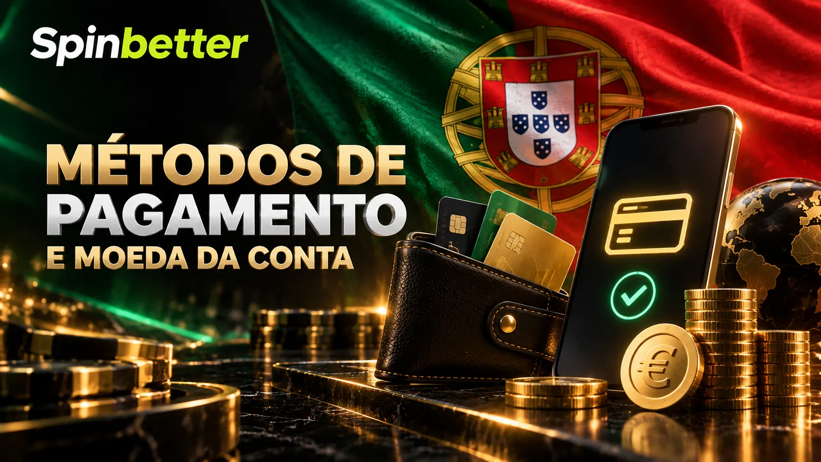 Métodos de pagamento aceites pela SpinBetter e moeda da conta em euros